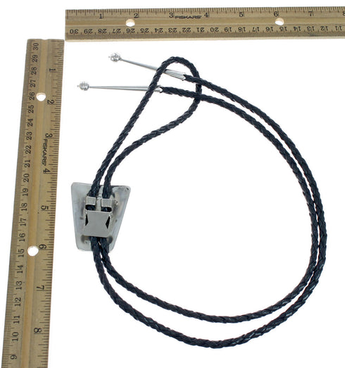 Native American Zuni Sterling Silver Multicolor Inlay Bolo Tie JX129078
